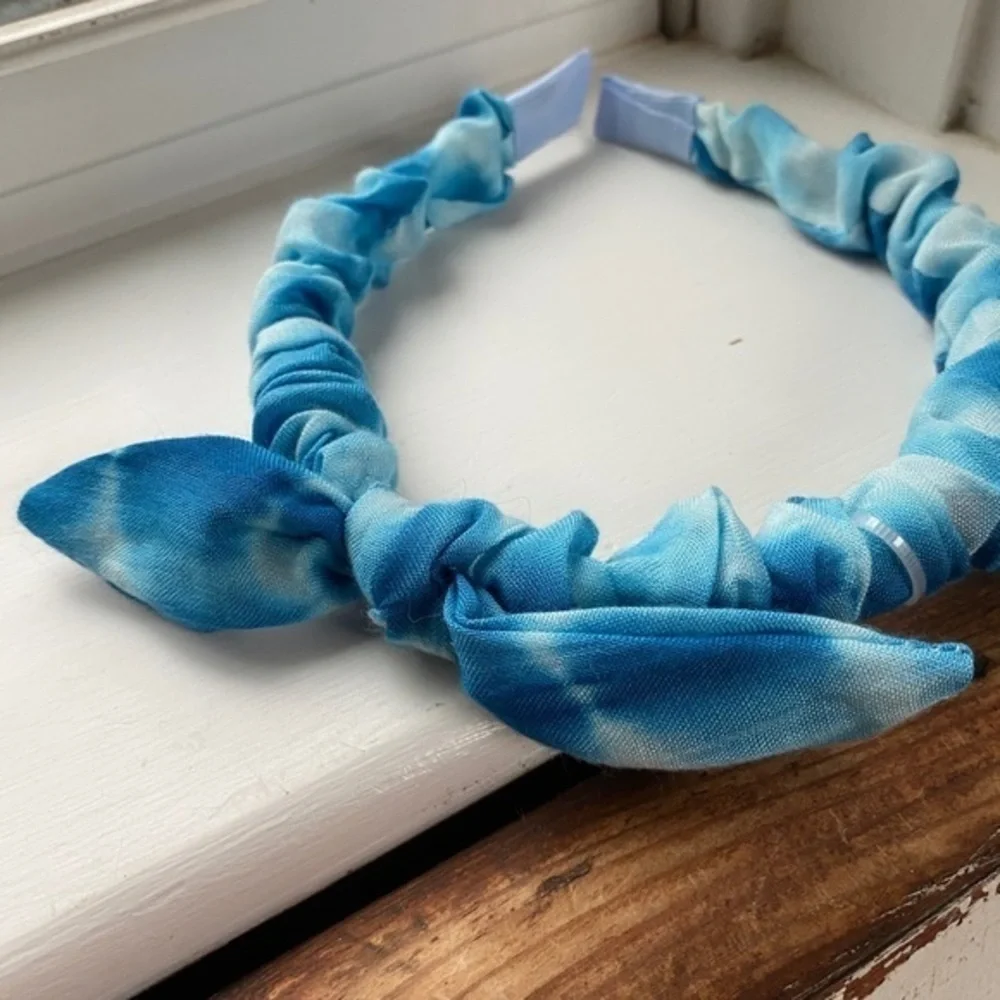 Anthropologie Blue Tie Dyed Headband